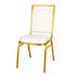 Chivari Ivory Vinyl on Gold Frame Square Back Banquet Chair CQSVI-ZF-T