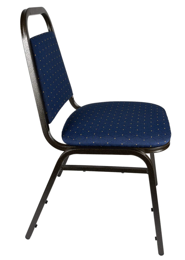 Chivari Navy Blue with Gold Dot Fabric Gold Vein Steel Frame Trapezoid Back 34