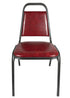 Chivari Burgundy Vinyl Silver Vein Steel Frame Trapezoid Back 34" Banquet Chair CQTVBU4-ZF-T