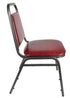Chivari Burgundy Vinyl Silver Vein Steel Frame Trapezoid Back 34" Banquet Chair CQTVBU4-ZF-T