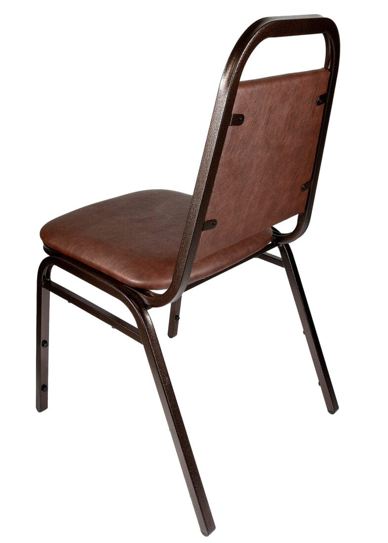 Chivari Brown Vinyl Copper Vein Steel Frame Trapezoid Back 34