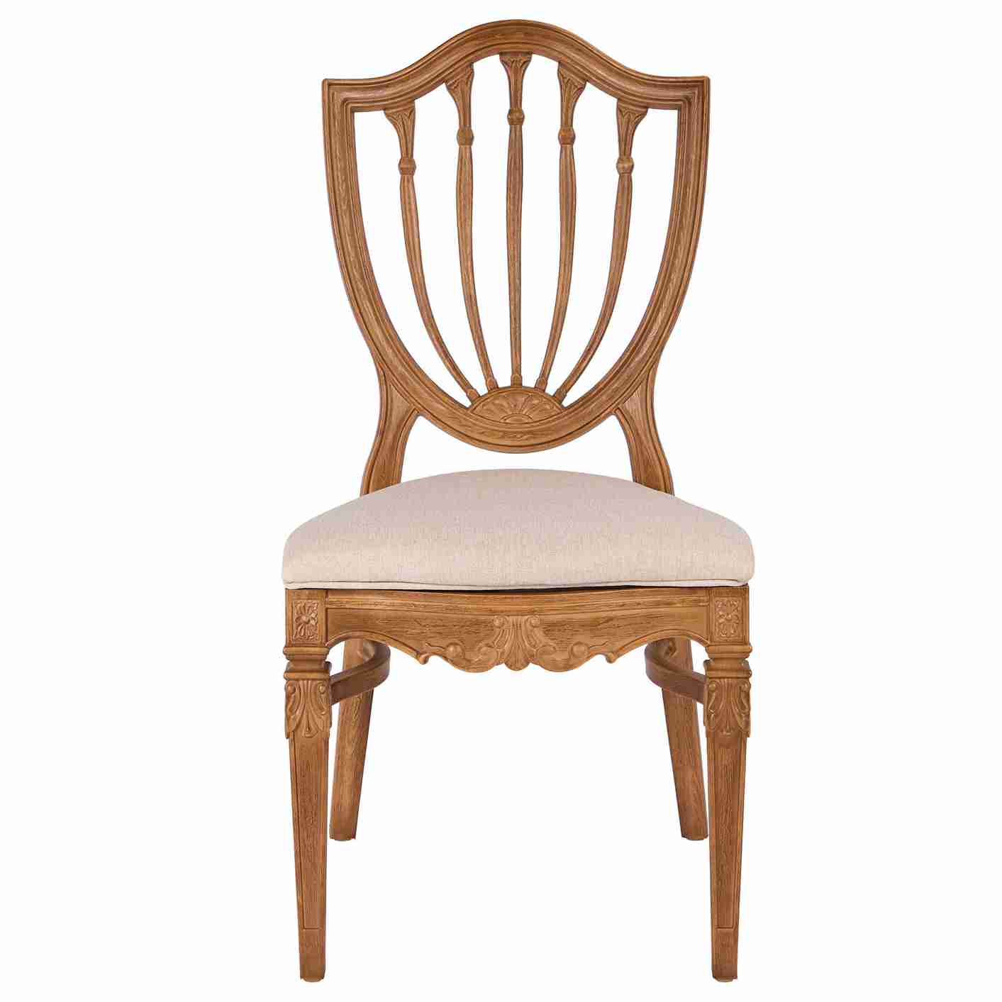 Chivari Chestnut Regal Resin Chair with Beige Linen Seat Pad CRGRC-ZG-T