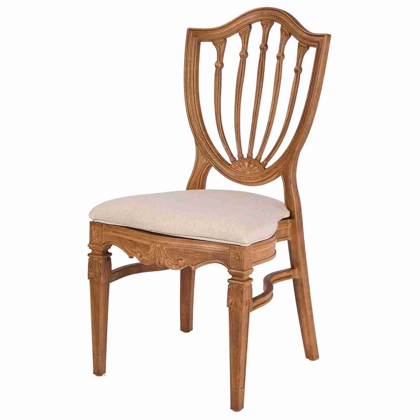 Chivari Chestnut Regal Resin Chair with Beige Linen Seat Pad CRGRC-ZG-T