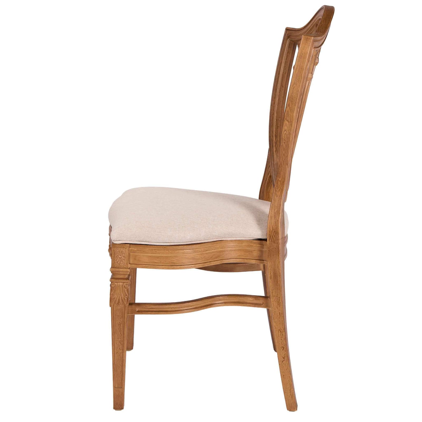 Chivari Chestnut Regal Resin Chair with Beige Linen Seat Pad CRGRC-ZG-T