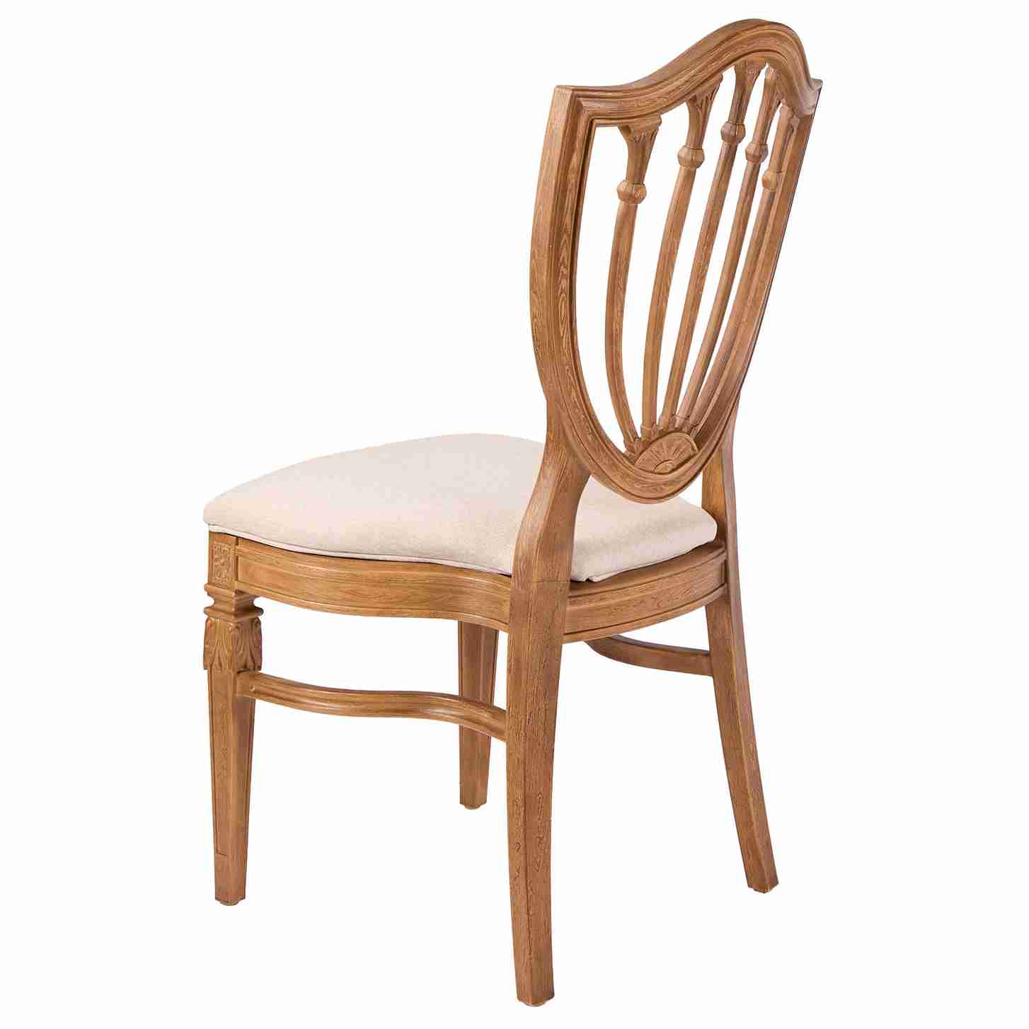 Chivari Chestnut Regal Resin Chair with Beige Linen Seat Pad CRGRC-ZG-T