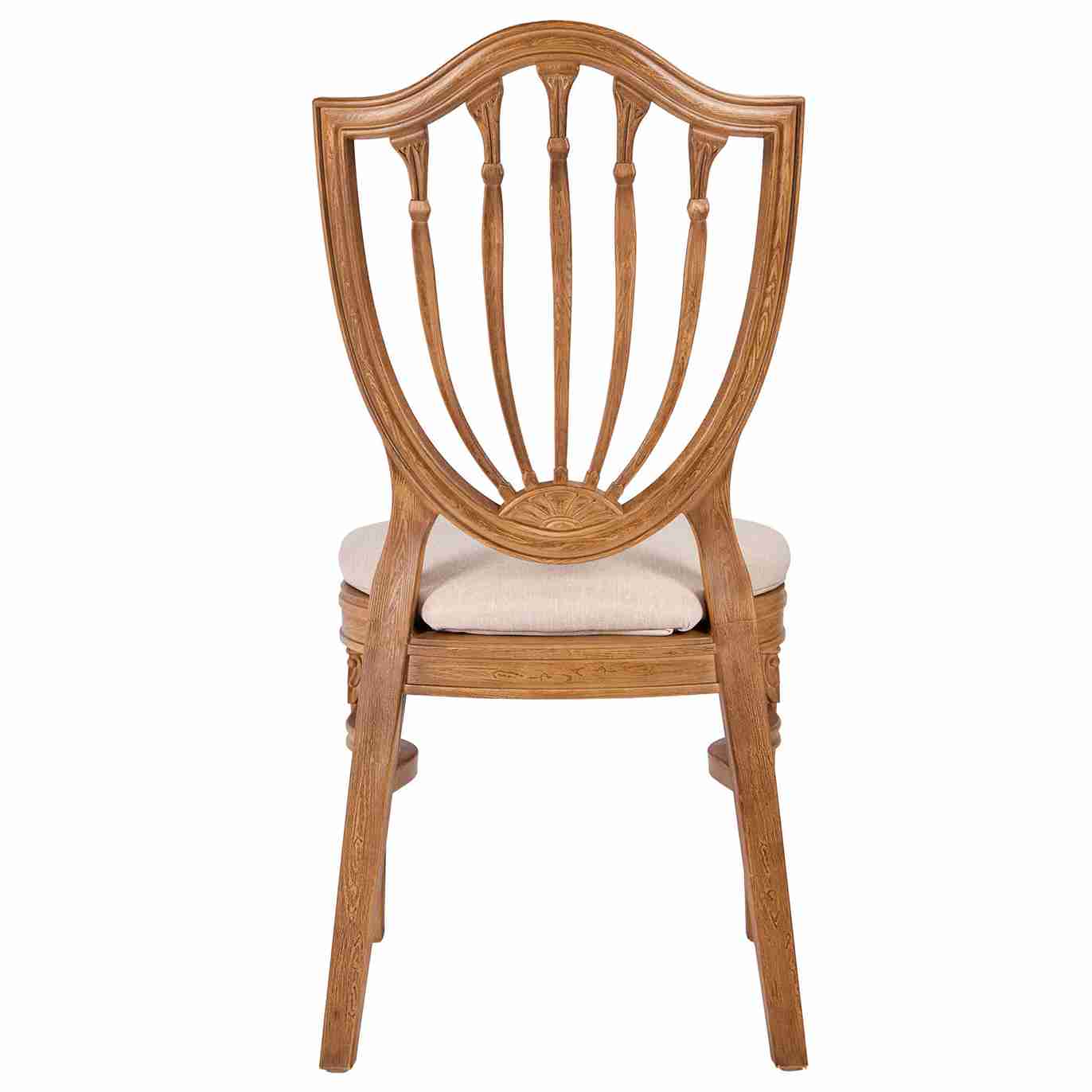 Chivari Chestnut Regal Resin Chair with Beige Linen Seat Pad CRGRC-ZG-T