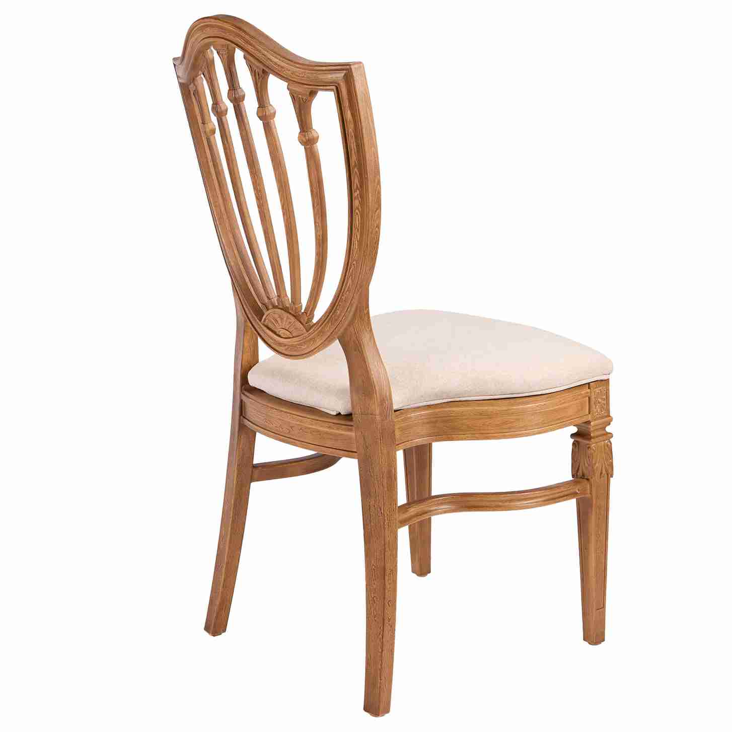 Chivari Chestnut Regal Resin Chair with Beige Linen Seat Pad CRGRC-ZG-T