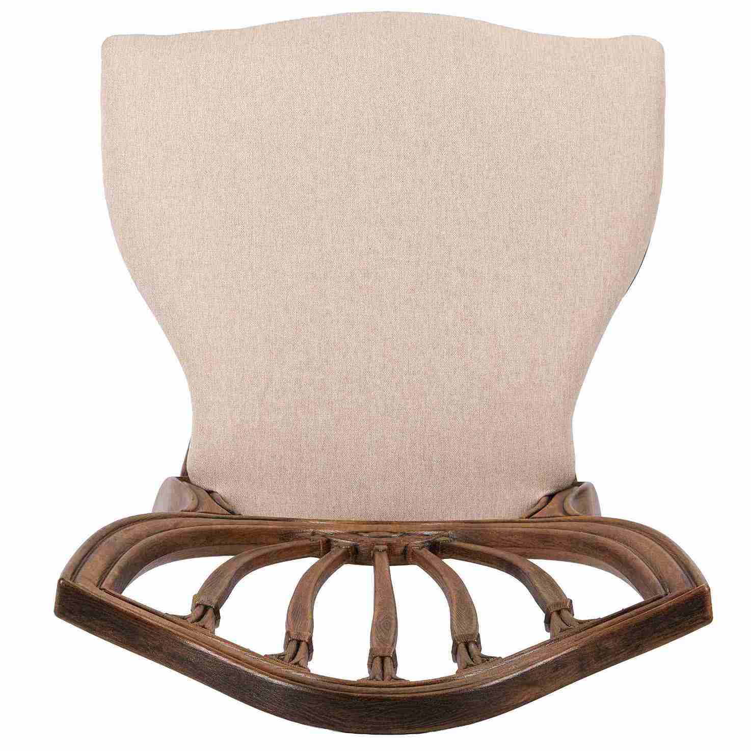 Chivari Rustic Fruitwood Regal Resin Chair with Beige Linen Seat Pad CRGRRF-ZG-T