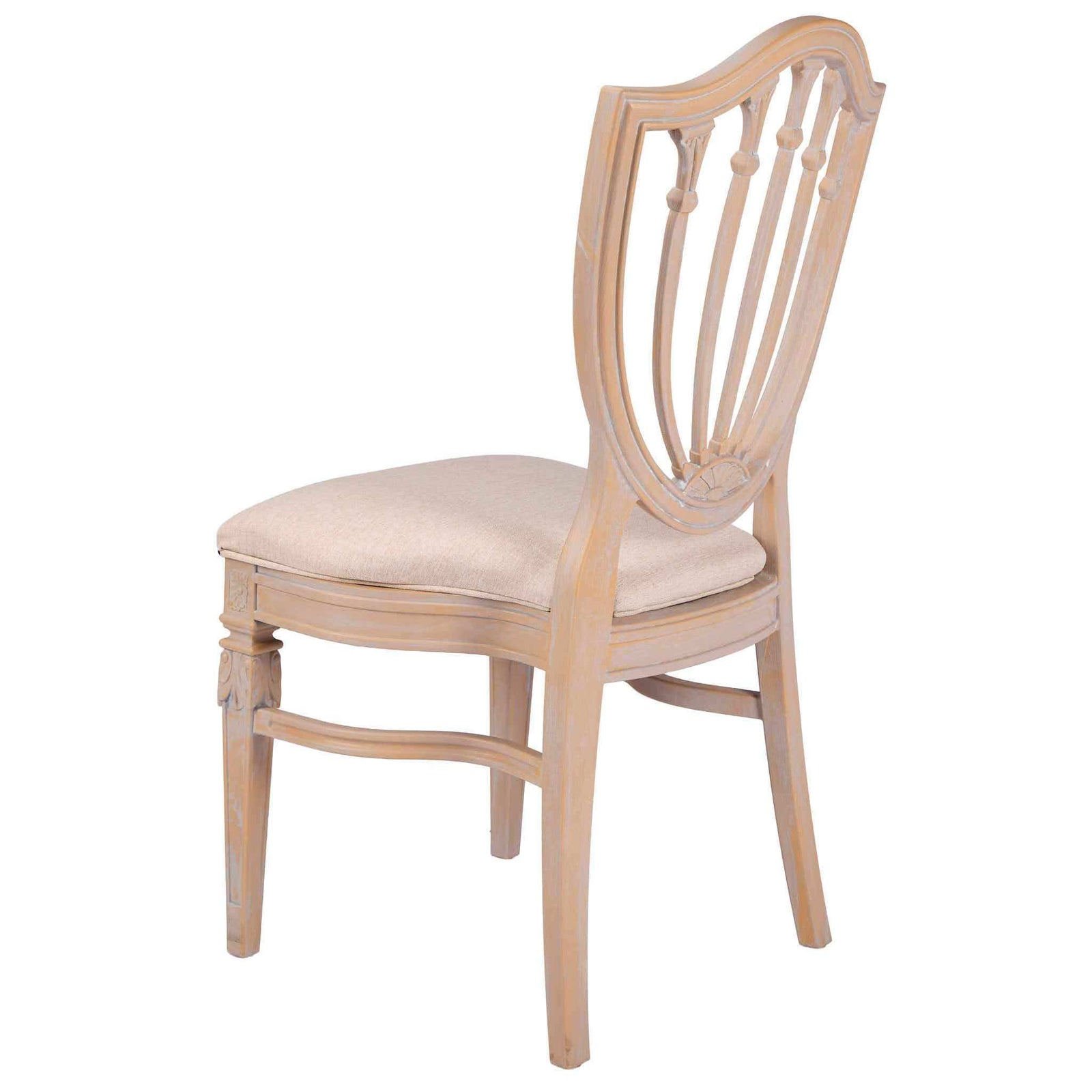 Chivari Rustic Smoke Regal Resin Chair with Beige Linen Seat Pad CRGRRS-ZG-T