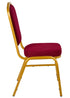 Chivari Burgundy Fabric on Gold Frame Crown Back Banquet Chair CQCFBUG-ZF-T