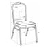 Chivari Black Fabric Silver Vein Steel Frame Crown Back Banquet Chair CQCFB-ZF-T