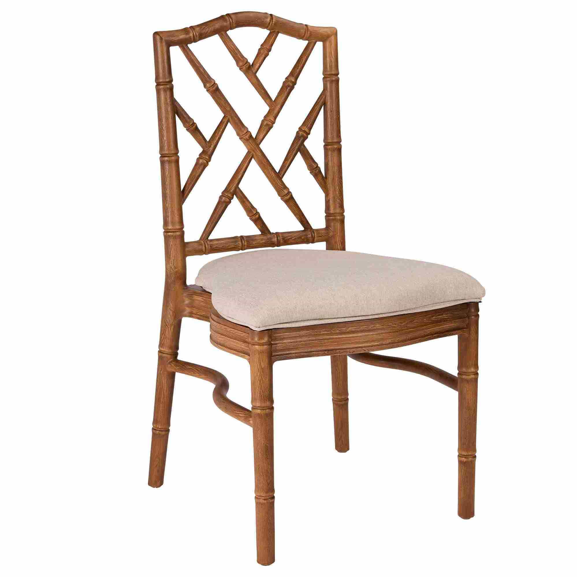 Chivari Chestnut Ritz Resin Chair with Beige Linen Seat CRZRCH-ZG