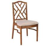 Chestnut Ritz Resin Chair with Beige Linen Seat