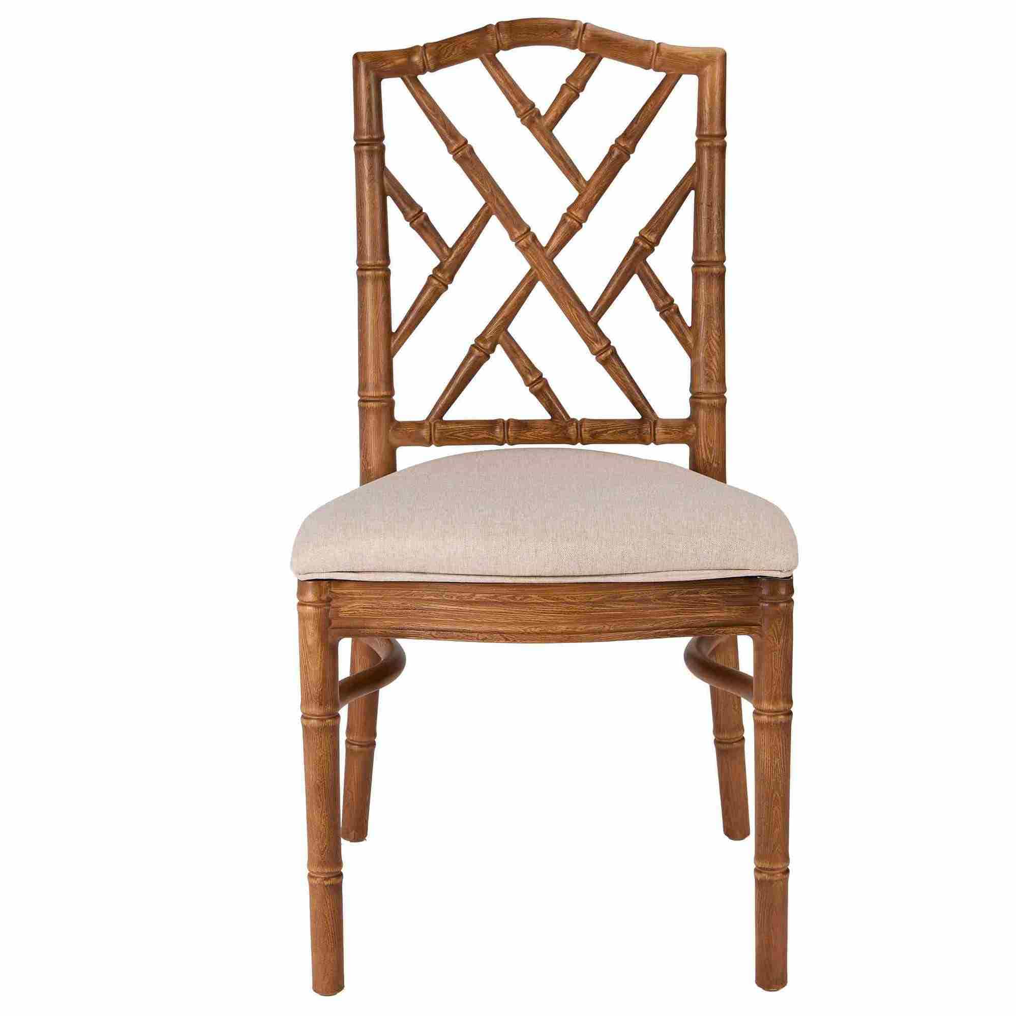 Chivari Chestnut Ritz Resin Chair with Beige Linen Seat CRZRCH-ZG