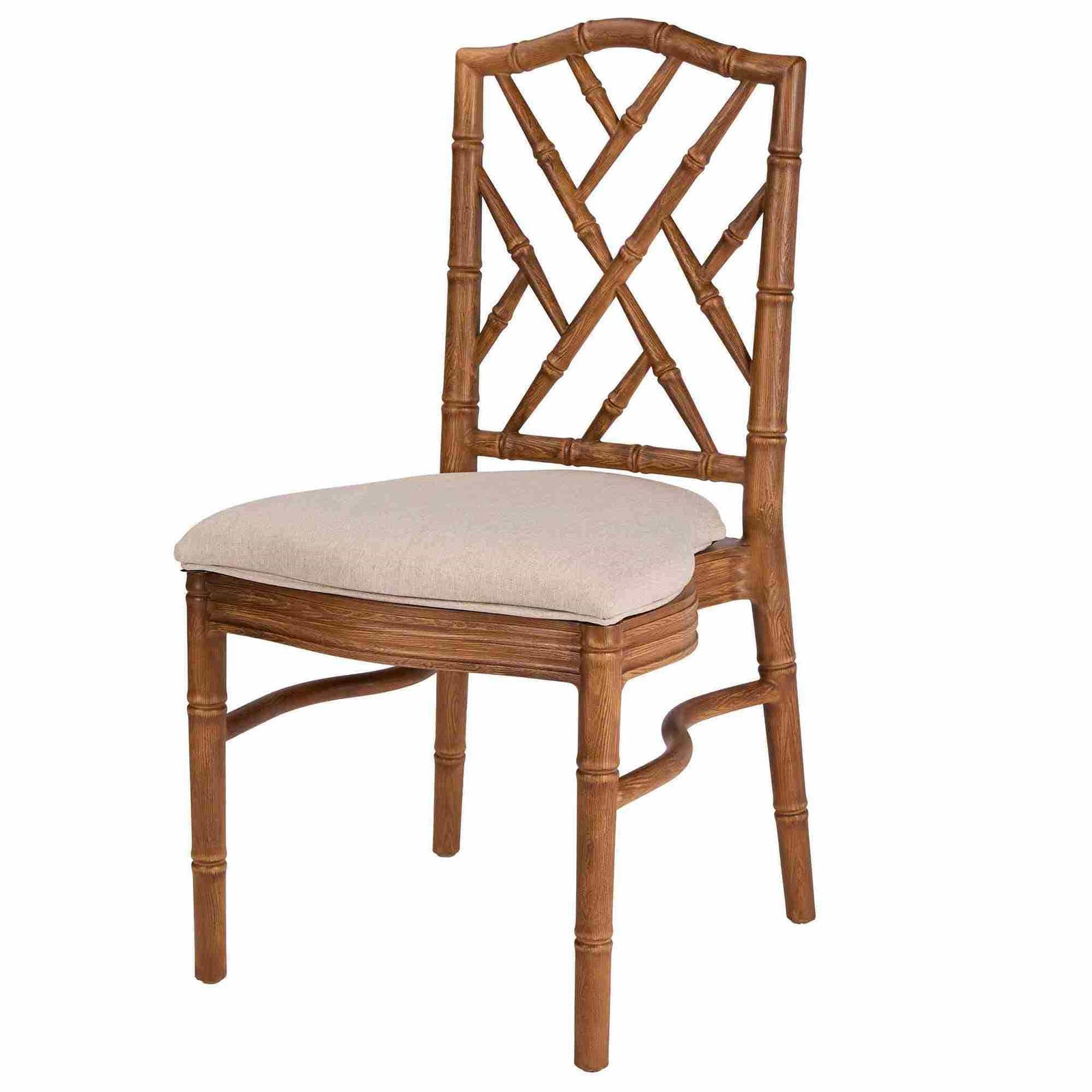 Chivari Chestnut Ritz Resin Chair with Beige Linen Seat CRZRCH-ZG