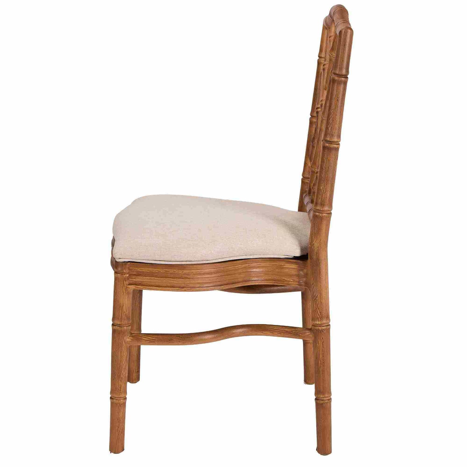 Chivari Chestnut Ritz Resin Chair with Beige Linen Seat CRZRCH-ZG