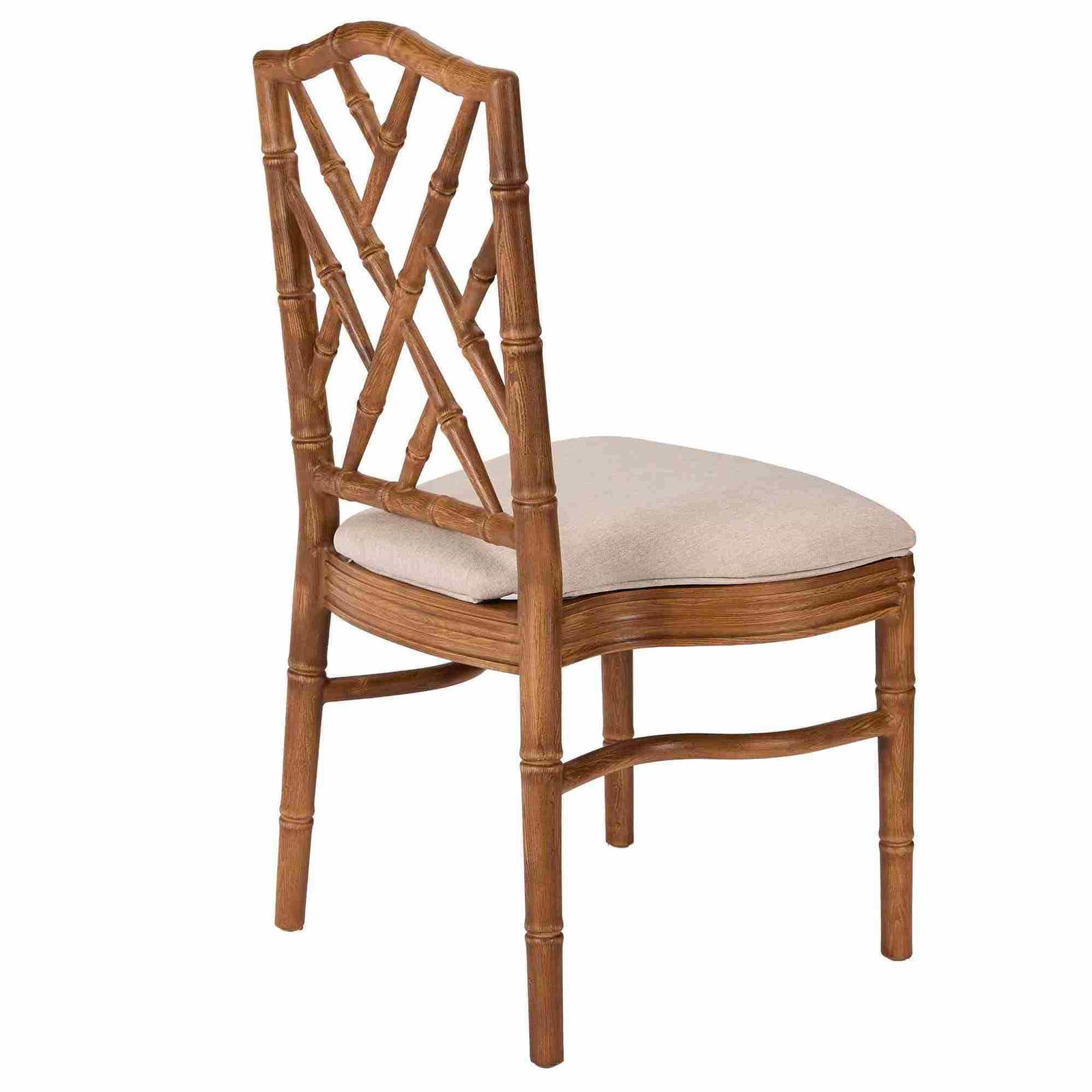 Chivari Chestnut Ritz Resin Chair with Beige Linen Seat CRZRCH-ZG