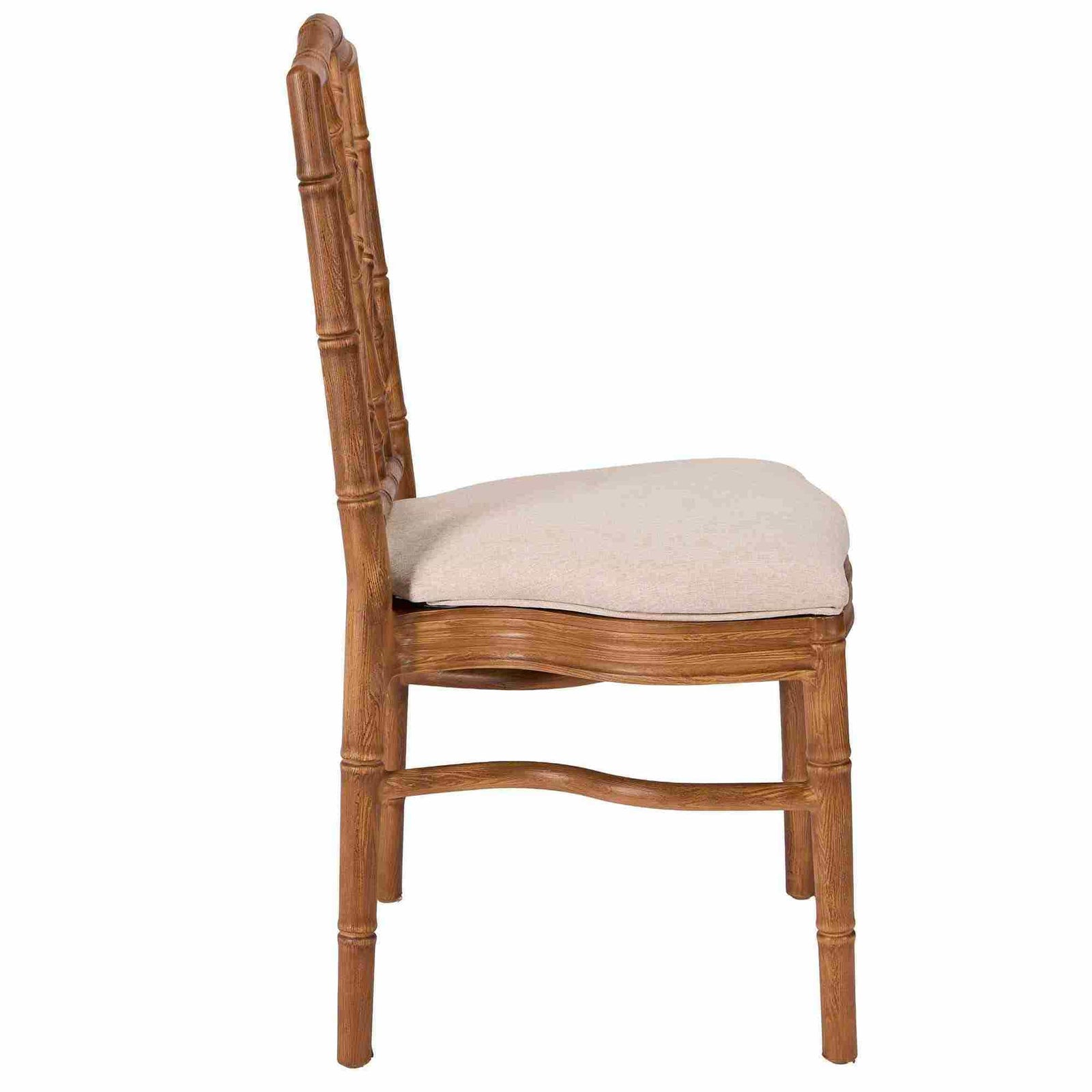 Chivari Chestnut Ritz Resin Chair with Beige Linen Seat CRZRCH-ZG