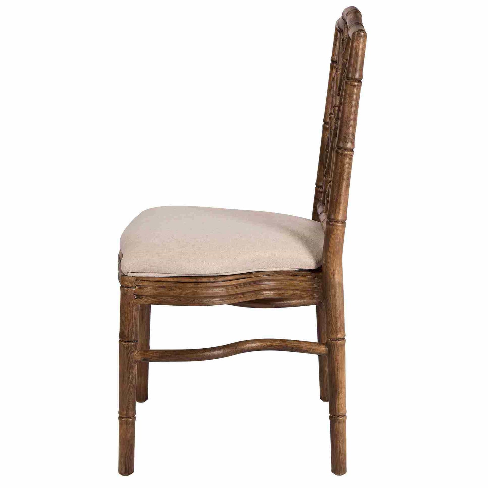 Chivari Rustic Fruitwood Ritz Resin Chair with Beige Linen Seat CRZRRF-ZG