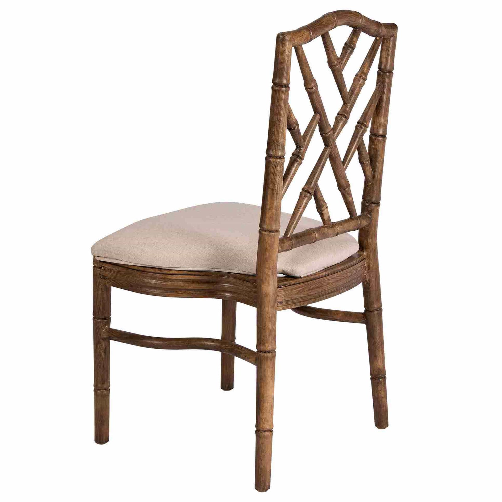 Chivari Rustic Fruitwood Ritz Resin Chair with Beige Linen Seat CRZRRF-ZG
