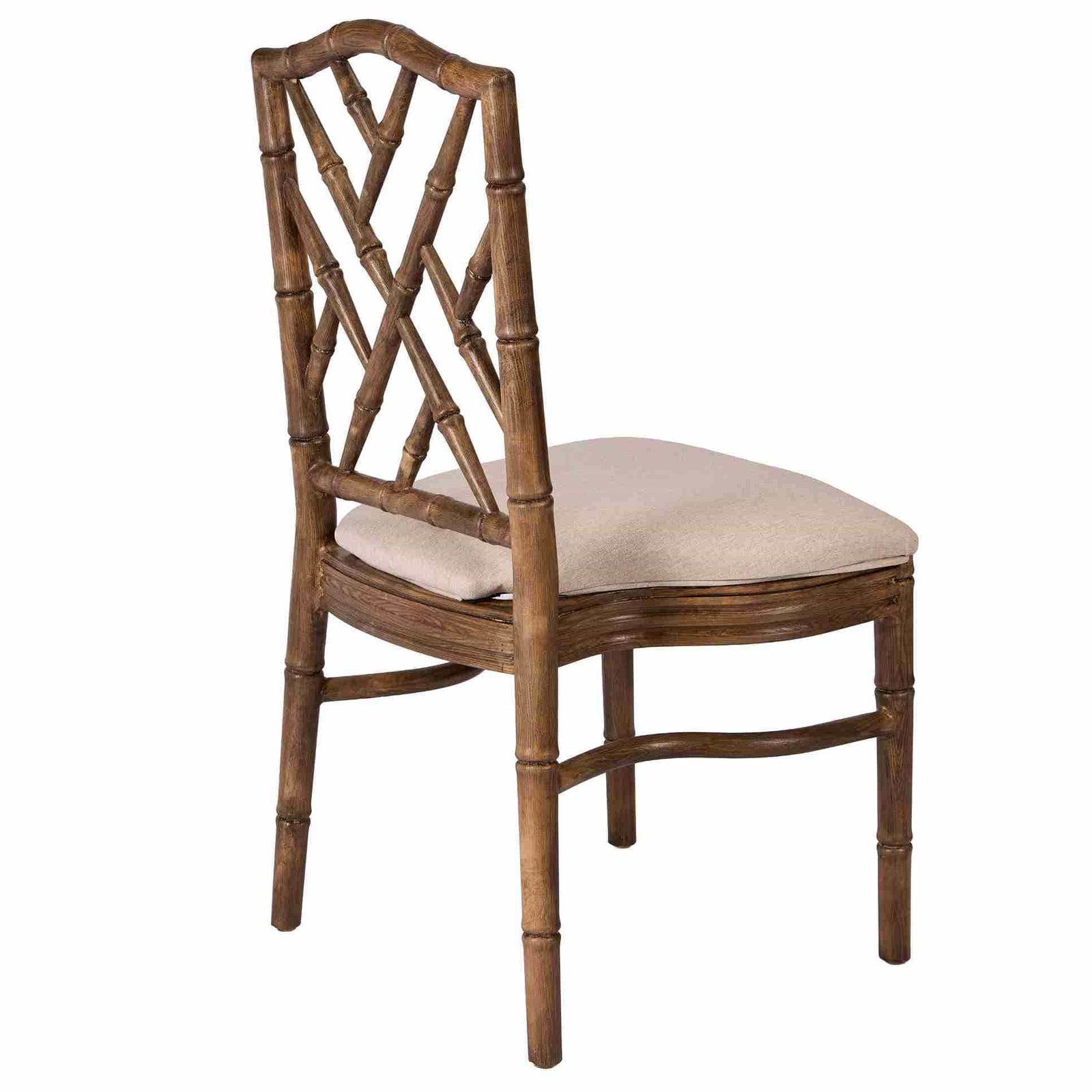 Chivari Rustic Fruitwood Ritz Resin Chair with Beige Linen Seat CRZRRF-ZG