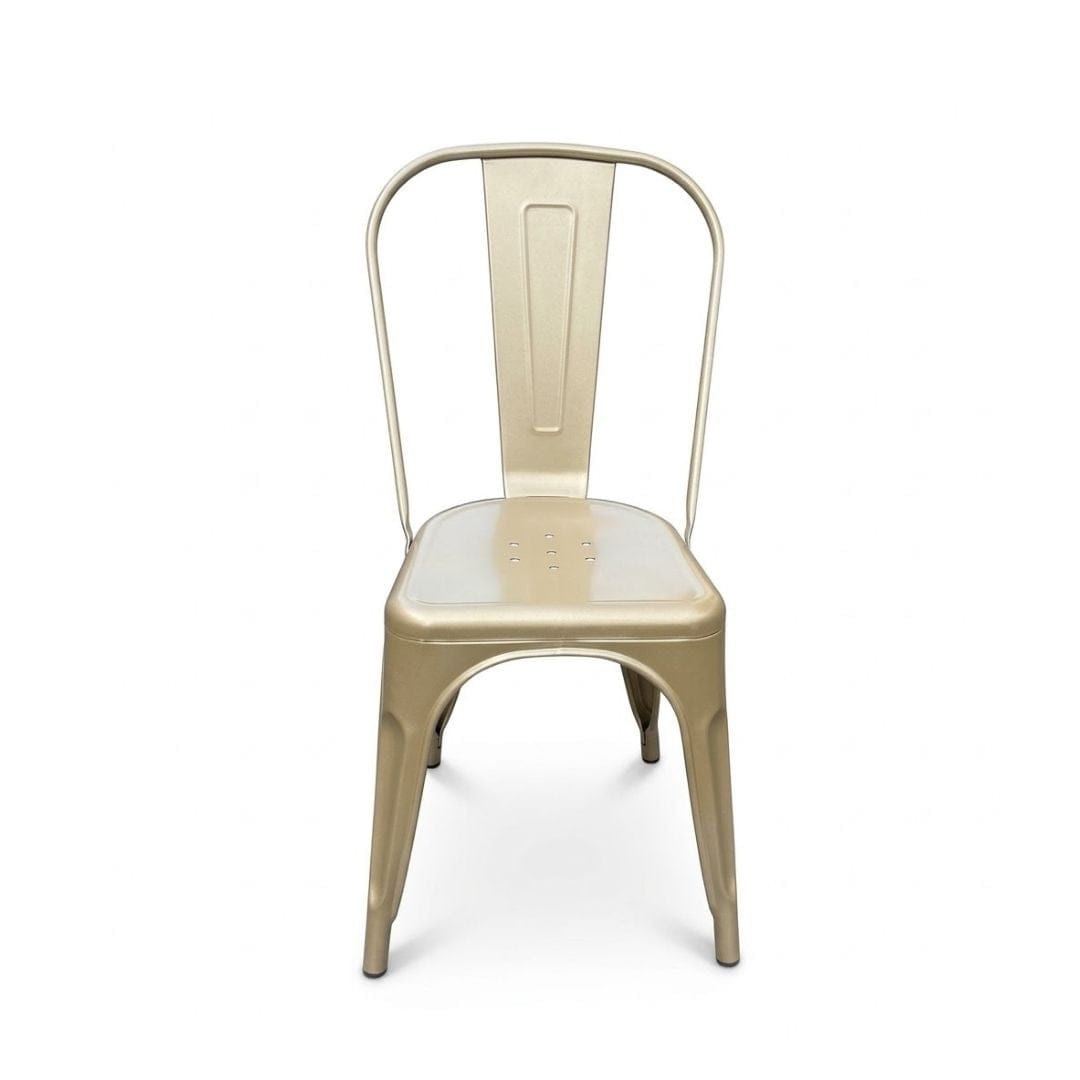 Chivari Gold Hi Gloss Tolix Style Metal Chair CTMMG-AX-T