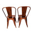 Copper Finish with Black Distressed All Weather Tolix Style Resin Chair