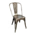 Gun Metal Finish with Black Distressed All Weather Tolix Style Resin Chair