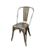 Gun Metal Finish with Black Distressed All Weather Tolix Style Resin Chair
