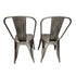 Gun Metal Finish with Black Distressed All Weather Tolix Style Resin Chair