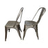Gun Metal Finish with Black Distressed All Weather Tolix Style Resin Chair