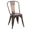 Metallic Black Finish with Copper Distressed All Weather Tolix Style Resin Chair