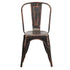 Metallic Black Finish with Copper Distressed All Weather Tolix Style Resin Chair