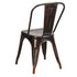 Metallic Black Finish with Copper Distressed All Weather Tolix Style Resin Chair