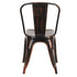 Metallic Black Finish with Copper Distressed All Weather Tolix Style Resin Chair