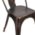 Metallic Black Finish with Copper Distressed All Weather Tolix Style Resin Chair