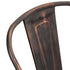 Metallic Black Finish with Copper Distressed All Weather Tolix Style Resin Chair