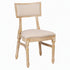 Beige Tessera Resin Chair with Natural White Wash Frame and Fabric Seat and Back