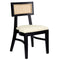 Chivari Black ToughWood™ Tessera Dining Chair with Ivory Vinyl Seat and Rattan Back CTWBIR-ZG-SO