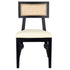 Chivari Black ToughWood™ Tessera Dining Chair with Ivory Vinyl Seat and Rattan Back CTWBIR-ZG-SO
