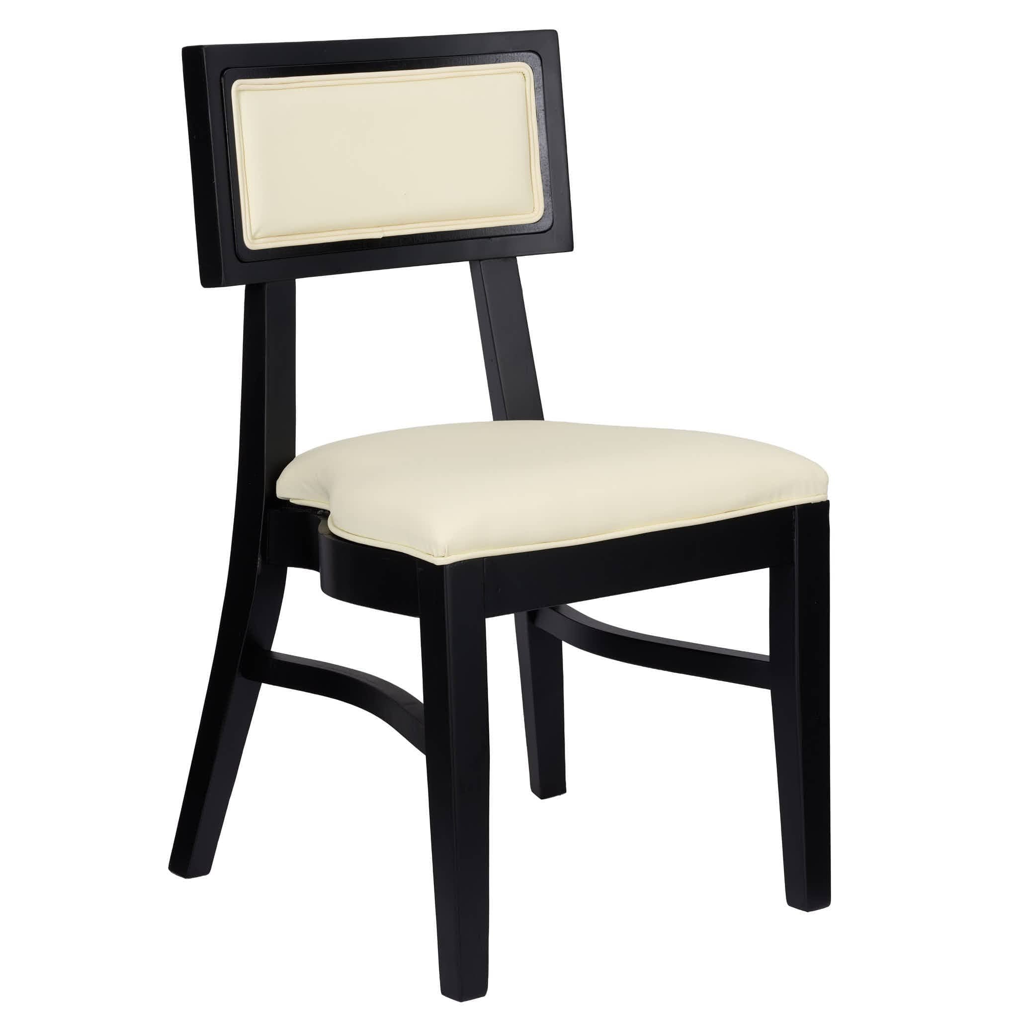 Chivari Black ToughWood™ Tessera Dining Chair with Ivory Vinyl Seat and Back CTWBIV-ZG-SO
