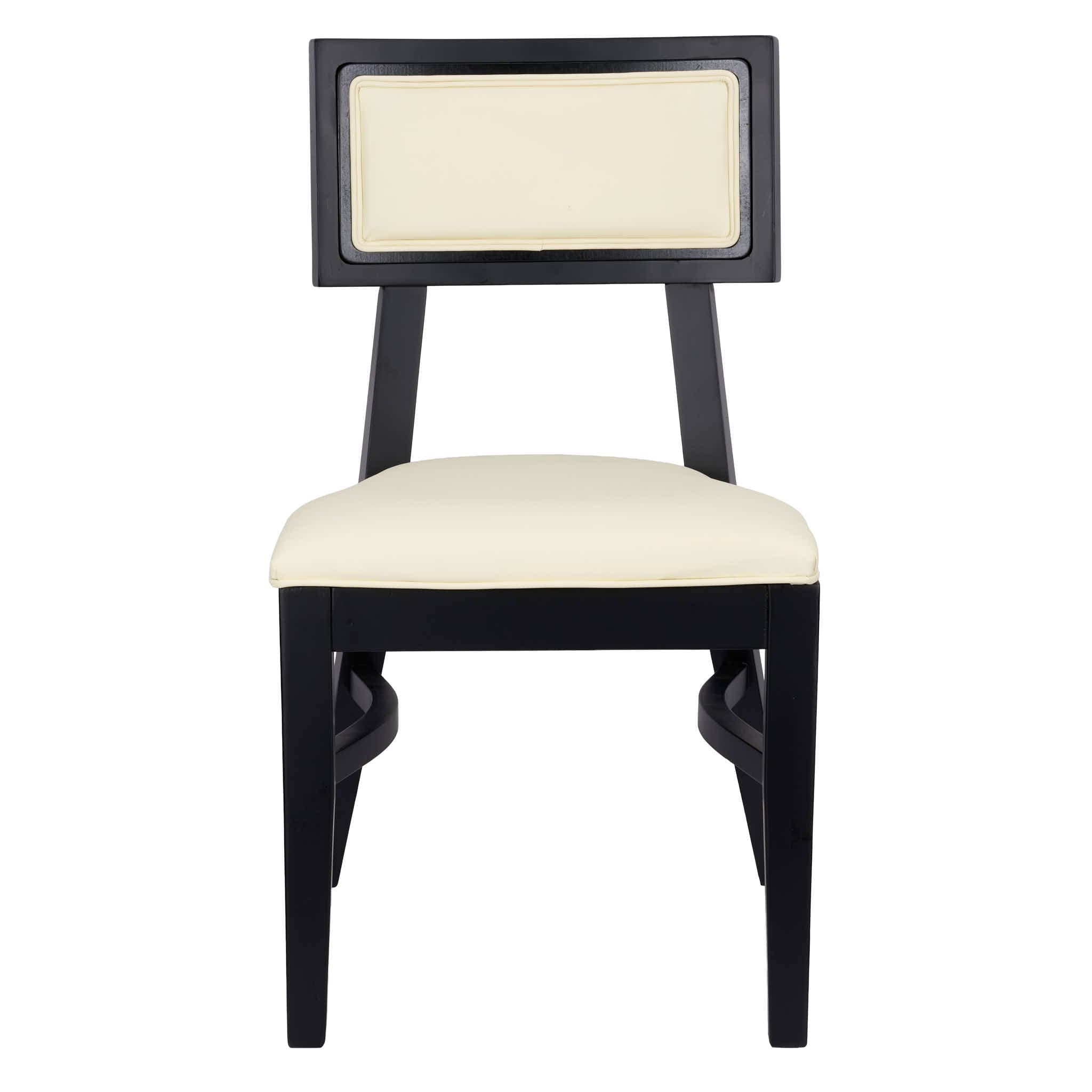 Chivari Black ToughWood™ Tessera Dining Chair with Ivory Vinyl Seat and Back CTWBIV-ZG-SO