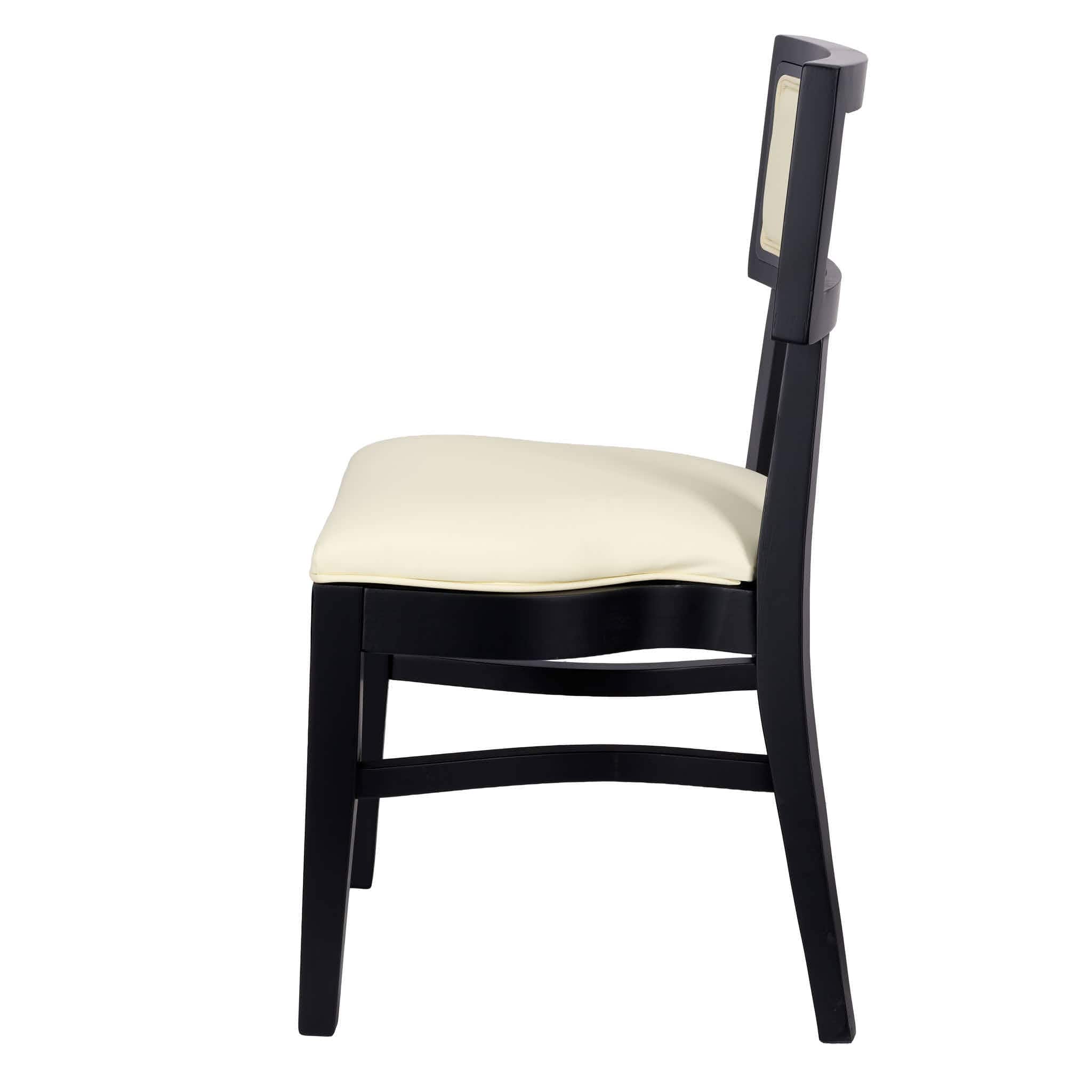 Chivari Black ToughWood™ Tessera Dining Chair with Ivory Vinyl Seat and Back CTWBIV-ZG-SO