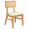 Chivari Natural ToughWood™ Tessera Dining Chair with Ivory Vinyl Seat and Rattan Back CTWNIR-ZG