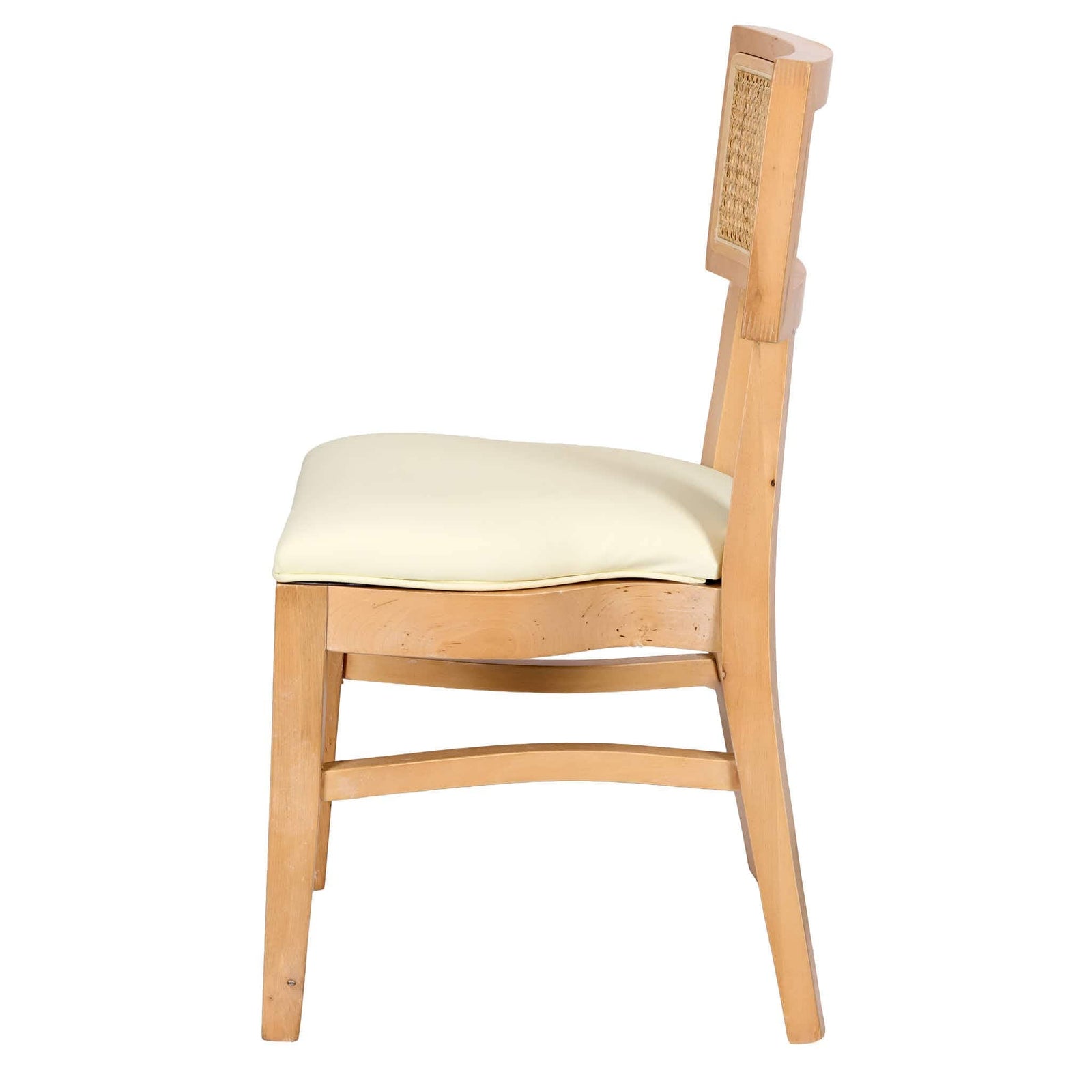 Chivari Natural ToughWood™ Tessera Dining Chair with Ivory Vinyl Seat and Rattan Back CTWNIR-ZG