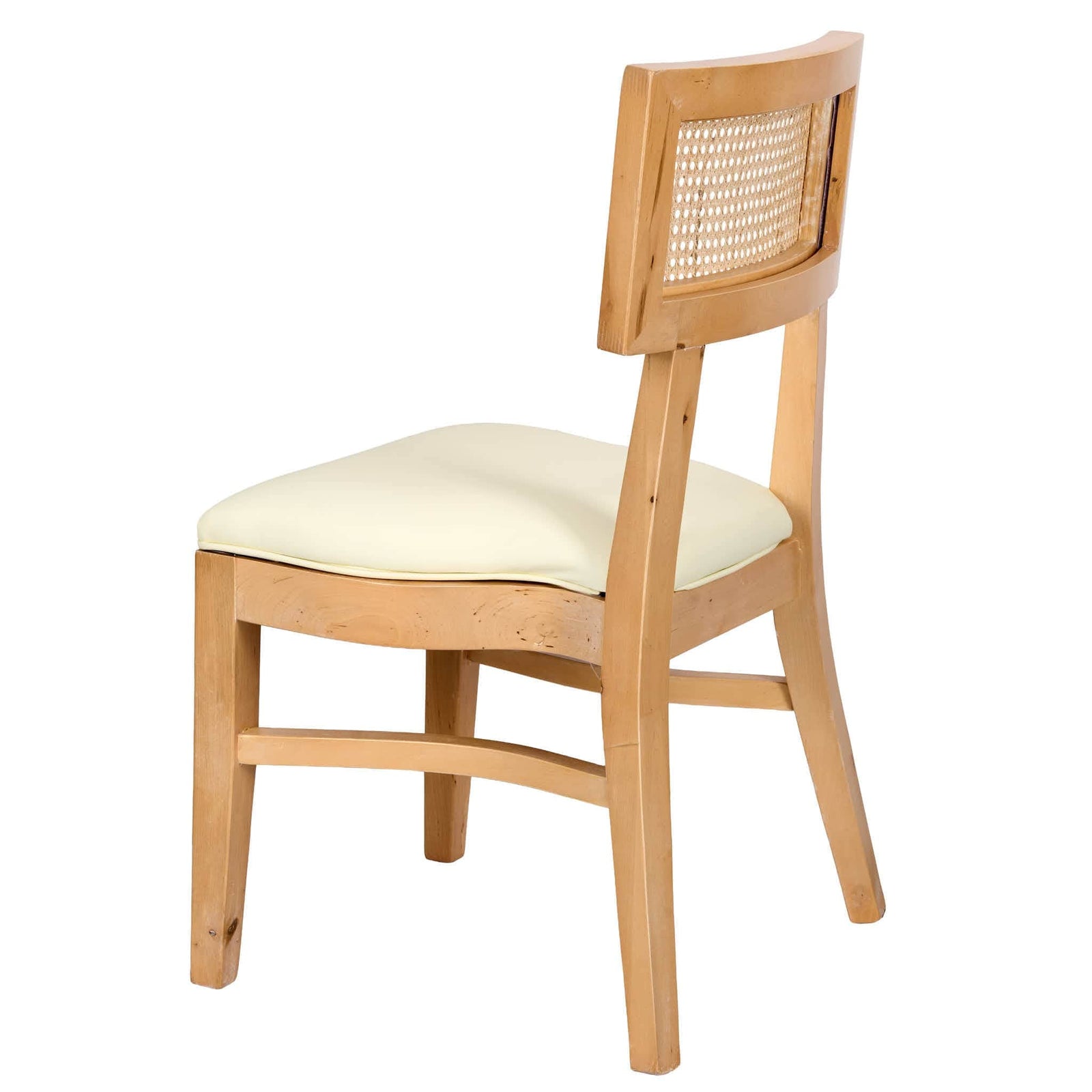 Chivari Natural ToughWood™ Tessera Dining Chair with Ivory Vinyl Seat and Rattan Back CTWNIR-ZG