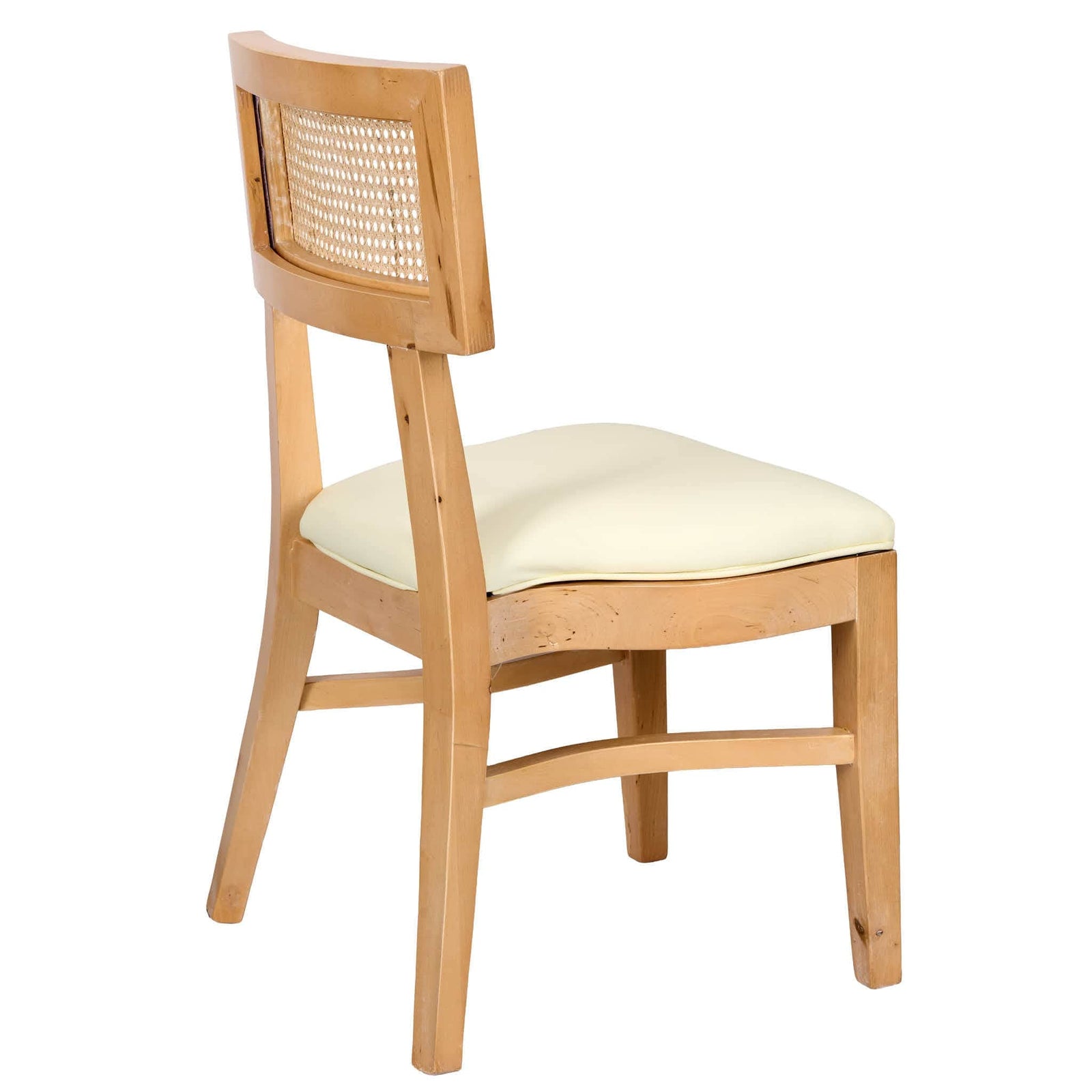 Chivari Natural ToughWood™ Tessera Dining Chair with Ivory Vinyl Seat and Rattan Back CTWNIR-ZG