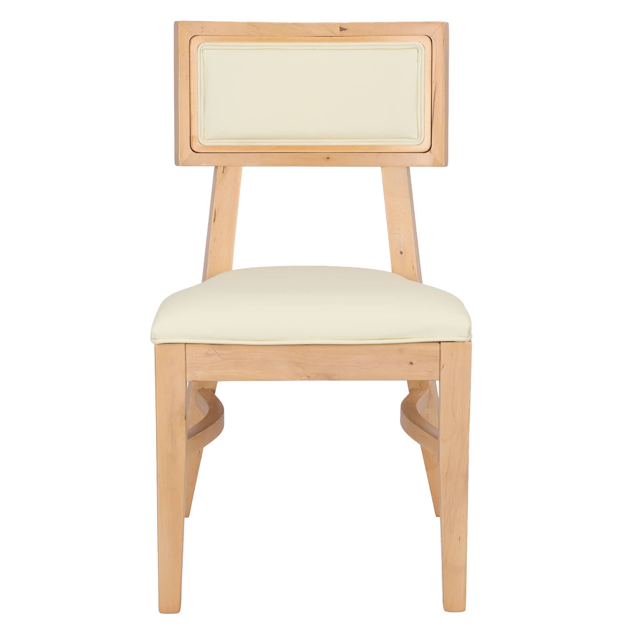 Chivari Natural ToughWood™ Tessera Dining Chair with Ivory Vinyl Seat and Vinyl Back CTWNIV-ZG-SO