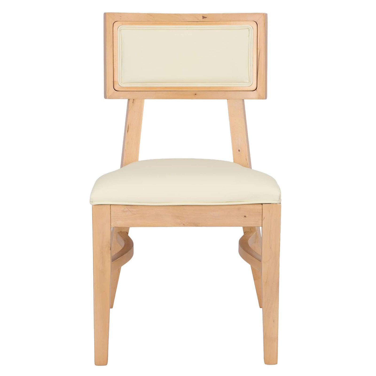 Chivari Natural ToughWood™ Tessera Dining Chair with Ivory Vinyl Seat and Vinyl Back CTWNIV-ZG-SO