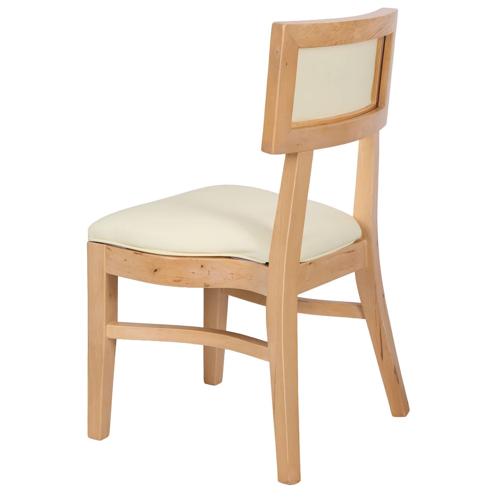 Chivari Natural ToughWood™ Tessera Dining Chair with Ivory Vinyl Seat and Vinyl Back CTWNIV-ZG-SO